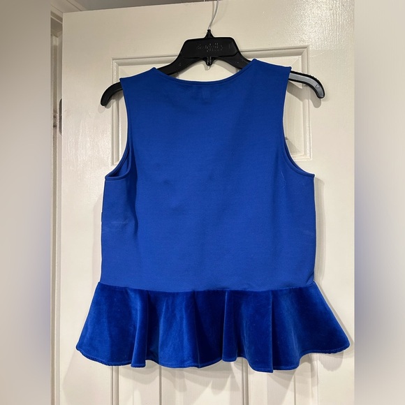 J. Crew Royal Blue Peplum Sleeveless Top- NWT - Picture 4 of 6